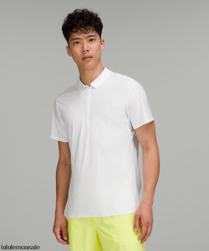 Lululemon Verkauf DELULU755 | Weißes Belüftetes Tennispoloshirt Nur Online